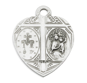 Miraculous Scapular Medal Necklace, Sterling Silver