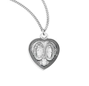 Miraculous Scapular Medal Necklace, Sterling Silver