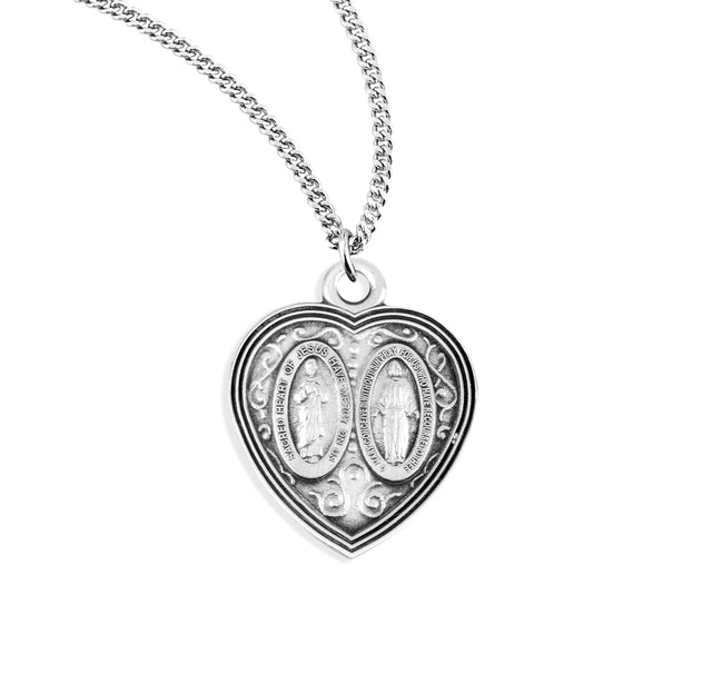 Miraculous Scapular Medal Necklace, Sterling Silver