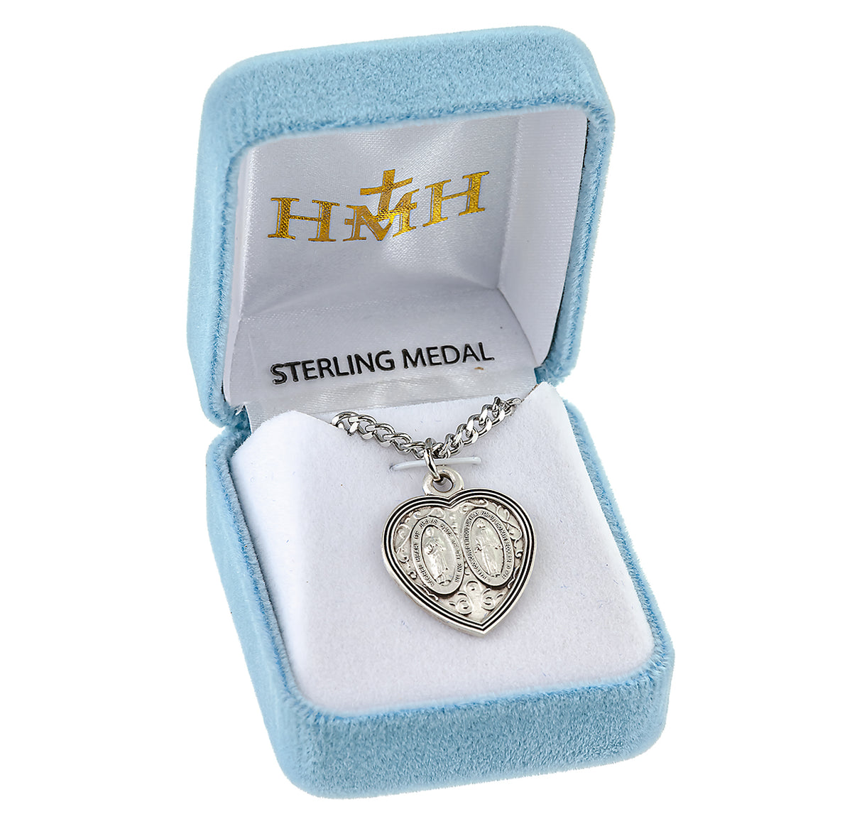 Miraculous Scapular Medal Necklace, Sterling Silver