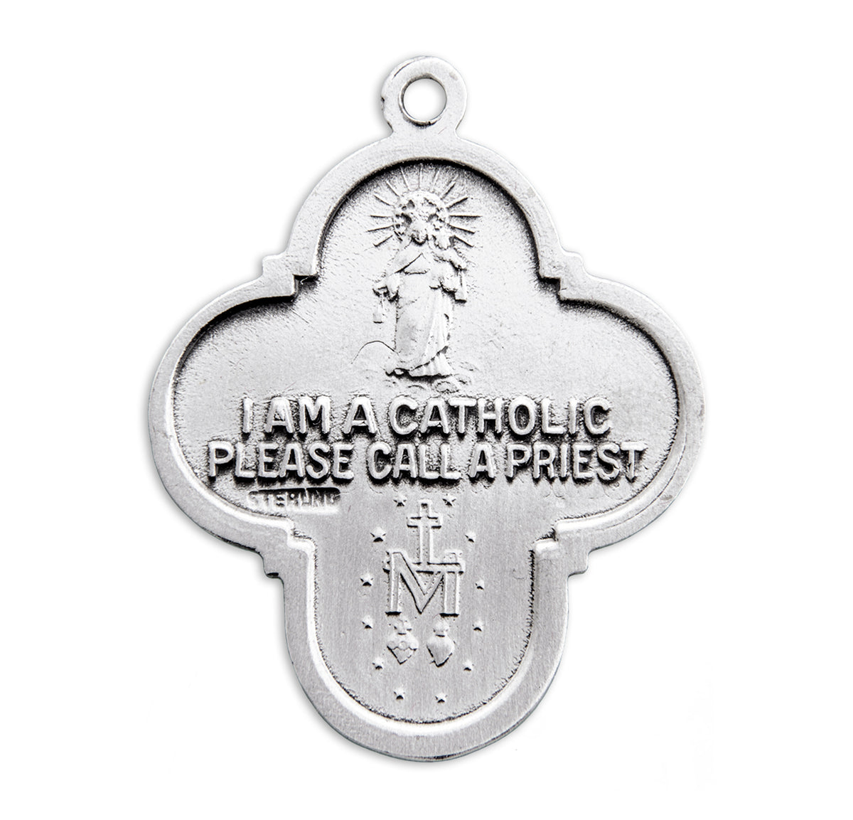 Land-Sea-Air Enameled Four-Way Medal Necklace, Sterling Silver