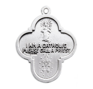 Land-Sea-Air Enameled Four-Way Medal Necklace, Sterling Silver