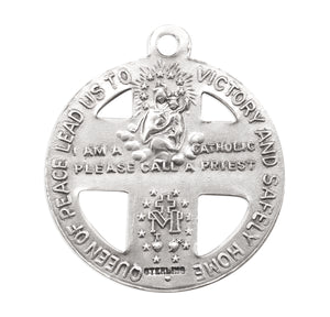 Enameled Military Four-Way Pendant Necklace, Sterling Silver