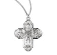 Lightweight Large Four-Way Medal Necklace, Sterling Silver