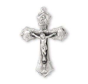 Jesus-Mary-Joseph Crucifix Necklace, Sterling Silver