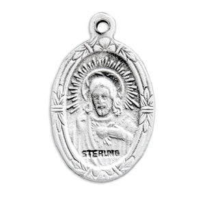 Medium Saint Jude Oval Medal Necklace, Sterling Silver
