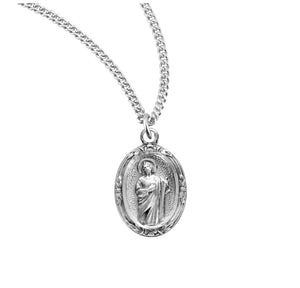 Medium Saint Jude Oval Medal Necklace, Sterling Silver
