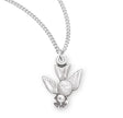Heavy Small Holy Spirit Medal Necklace, Sterling Silver