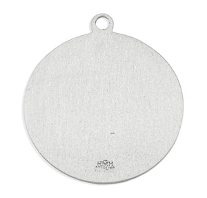 High Relief Saint Christopher Round Medal Necklace, Sterling Silver