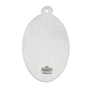 Large Saint Christopher Oval Medal Necklace, Sterling Silver