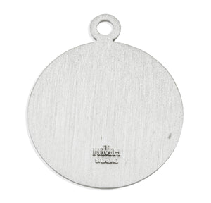 Lightweight Large Saint Christopher Round Medal Necklace, Sterling Silver