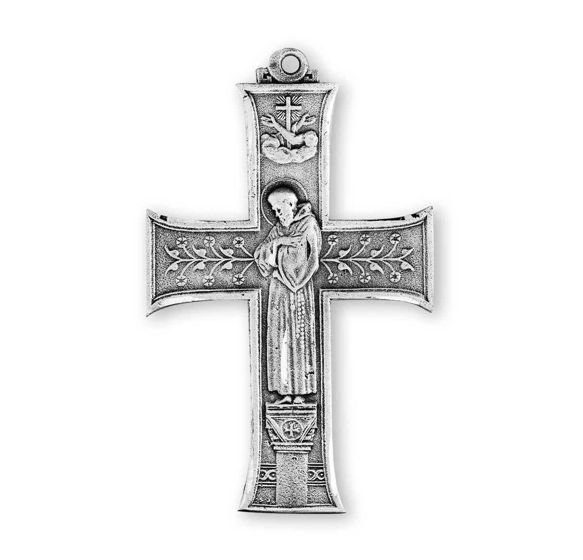 Saint Francis Cross Necklace, Sterling Silver