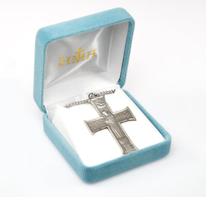 Saint Francis Cross Necklace, Sterling Silver