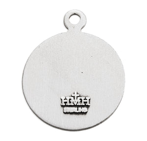 Small Guardian Angel Round Medal Necklace, Sterling Silver