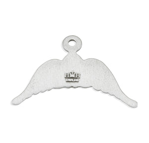 Winged Angel Medal Necklace, Sterling Silver