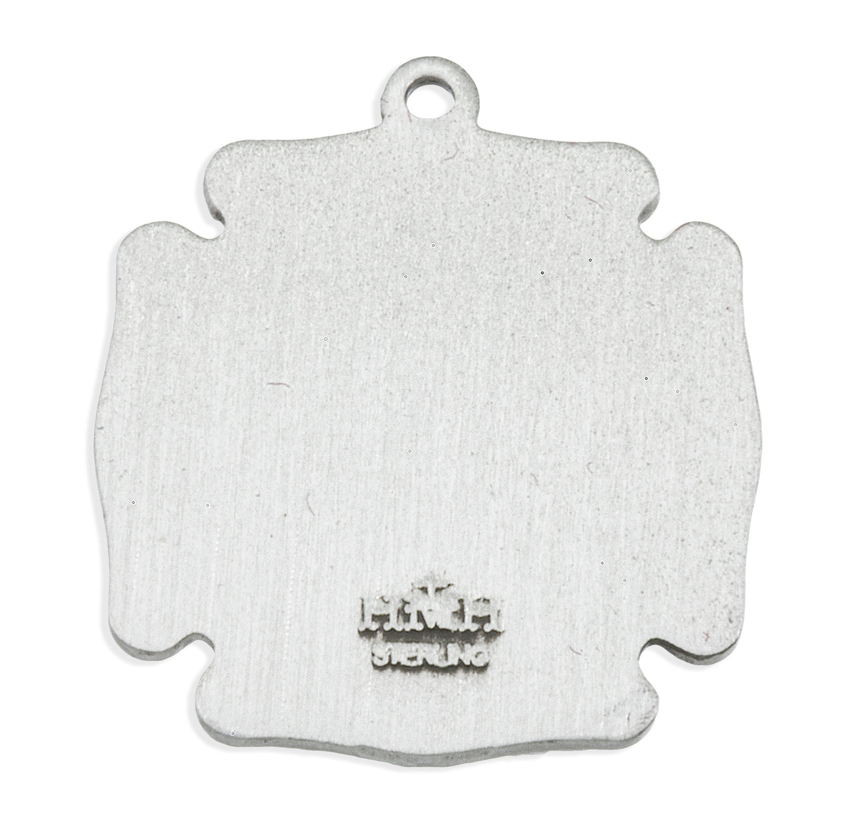 Medium Saint Florian Firefighters Medal Necklace, Sterling Silver