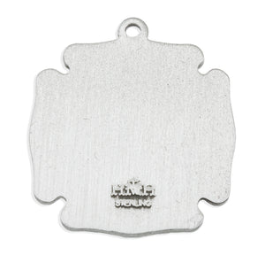 Medium Saint Florian Firefighters Medal Necklace, Sterling Silver