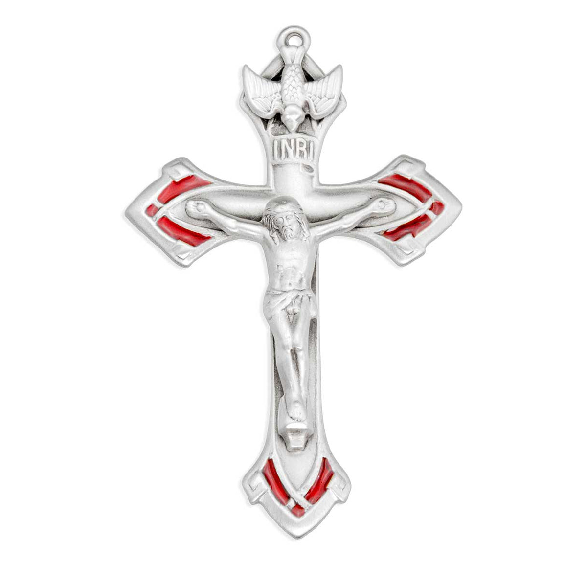 Holy Spirit Crucifix Necklace, Sterling Silver