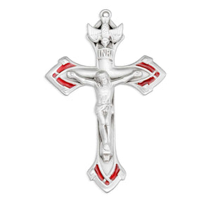 Holy Spirit Crucifix Necklace, Sterling Silver