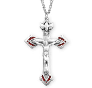 Holy Spirit Crucifix Necklace, Sterling Silver