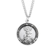 Large Saint Michael Medal Necklace, Sterling Silver