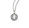 Small Double-Sided Saint Benedict Round Medal Necklace, Sterling Silver