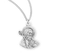 Round Saint Benedict Medal Necklace, Sterling Silver