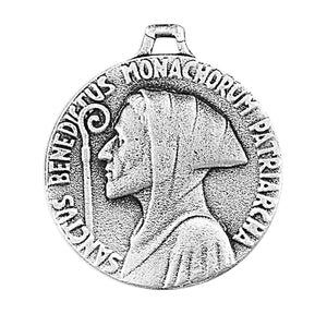 Double-Sided Saint Benedict Medal Necklace, Sterling Silver