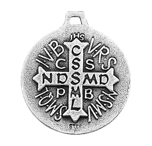 Double-Sided Saint Benedict Medal Necklace, Sterling Silver