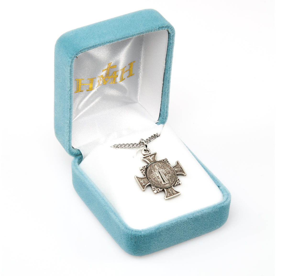 Maltese Benedictine Medal Necklace, Sterling Silver