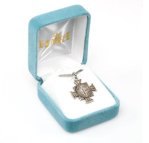 Maltese Benedictine Medal Necklace, Sterling Silver