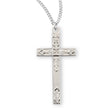 Lightweight Extra Large Detailed Cross Necklace, Sterling Silver