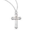 Sacred Heart Cross Necklace, Sterling Silver