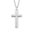 Heavy Extra Large Engraved Cross Necklace, Sterling Silver