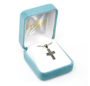 Plain Wide Cross Necklace, Sterling Silver