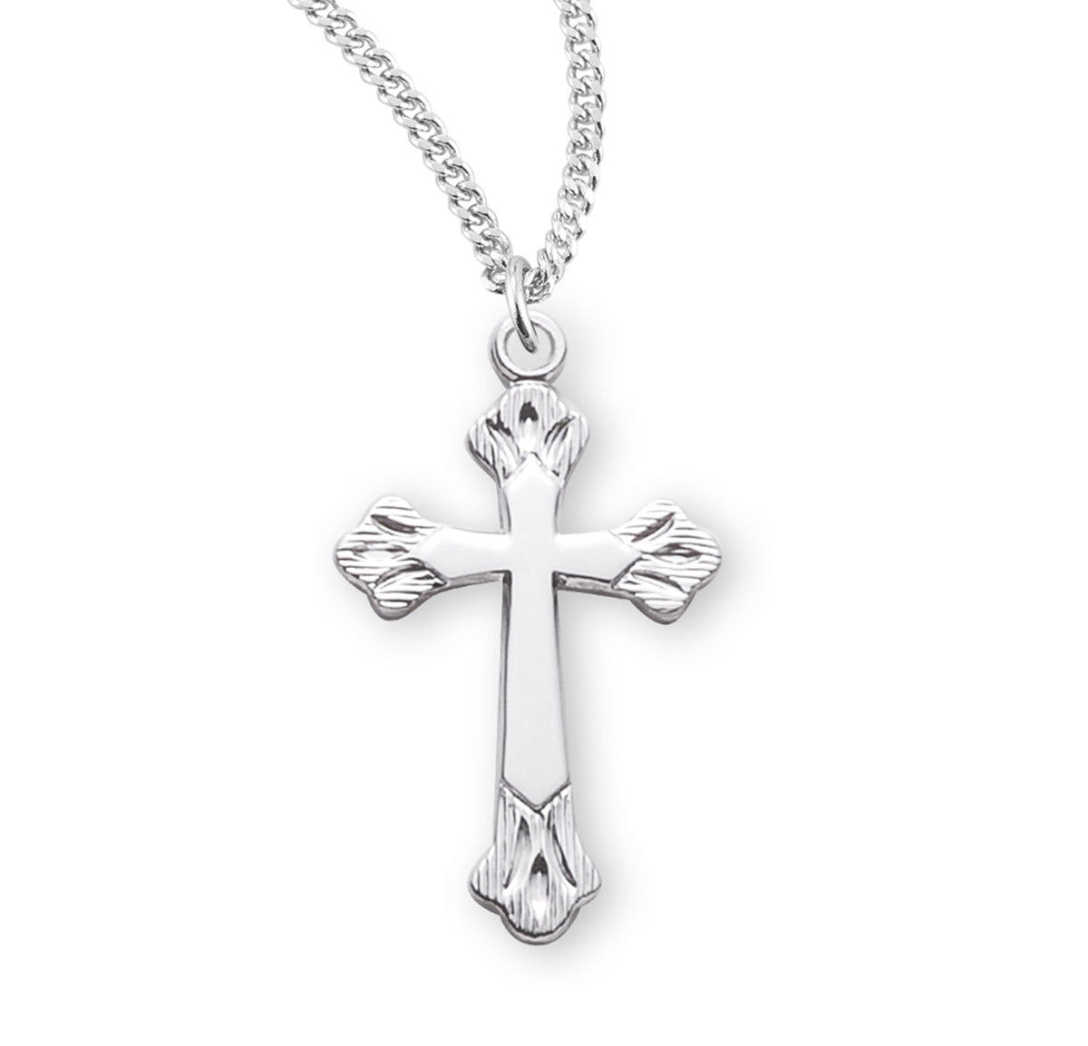 Petite Flare Tip Cross Necklace, Sterling Silver