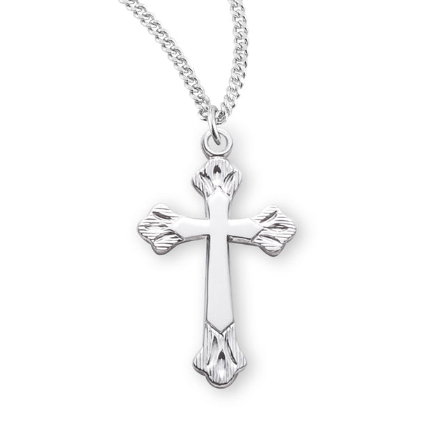 Petite Flare Tip Cross Necklace, Sterling Silver