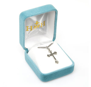Petite Flare Tip Cross Necklace, Sterling Silver