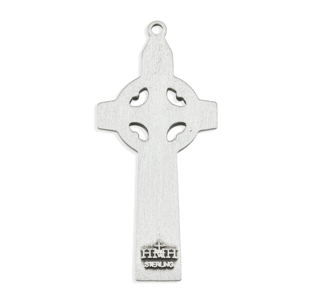 Celtic High Cross Necklace with Figure Panels, Sterling Silver