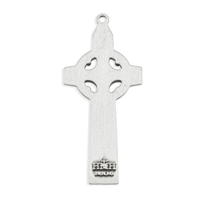 Celtic High Cross Necklace with Figure Panels, Sterling Silver