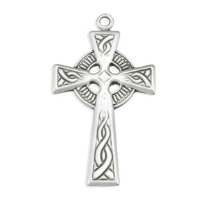 Slender Celtic Knot Cross Necklace, Sterling Silver