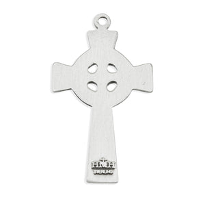 Slender Celtic Knot Cross Necklace, Sterling Silver