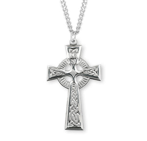 Slender Celtic Knot Cross Necklace, Sterling Silver
