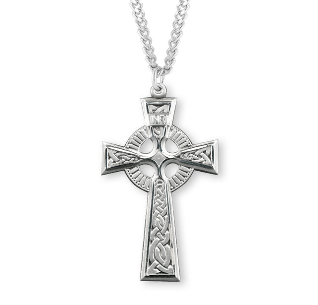 Slender Celtic Knot Cross Necklace, Sterling Silver