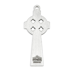 Lightweight Large Irish Celtic Cross Necklace, Sterling Silver