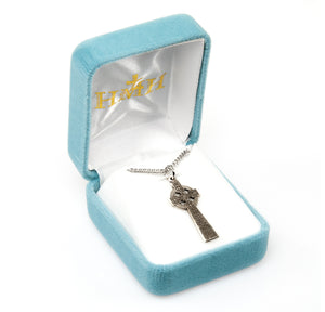Lightweight Large Irish Celtic Cross Necklace, Sterling Silver