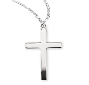 Extra Large Plain Cross Necklace, Sterling Silver