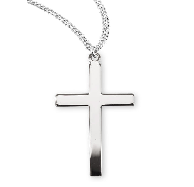 Extra Large Plain Cross Necklace, Sterling Silver