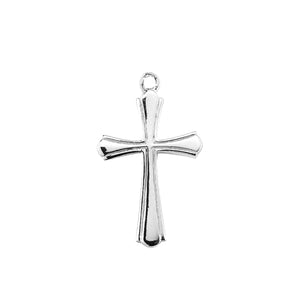 Large Plain Cross Necklace, Sterling Silver