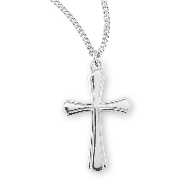 Large Plain Cross Necklace, Sterling Silver